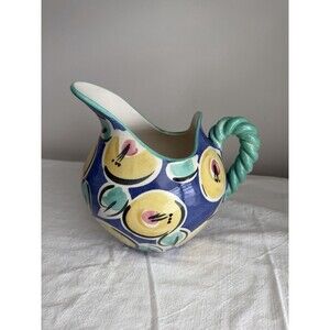 Vintage Floral Fioriware Jardinare MCM Pottery Pitcher Fioriware Rope Handle